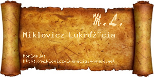 Miklovicz Lukrécia névjegykártya